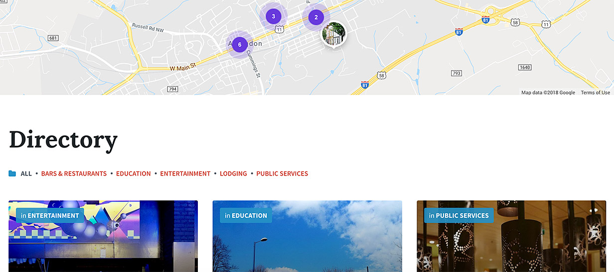 Listing Directory - Display a directory of business in your municipality with important contact details and opening hours.